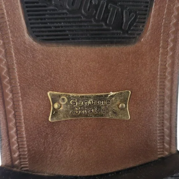 Vintage NEW Exotic Snakeskin 10.5D Dress Shoes Natural Cream Black Tassel Loafer - Picture 9 of 11